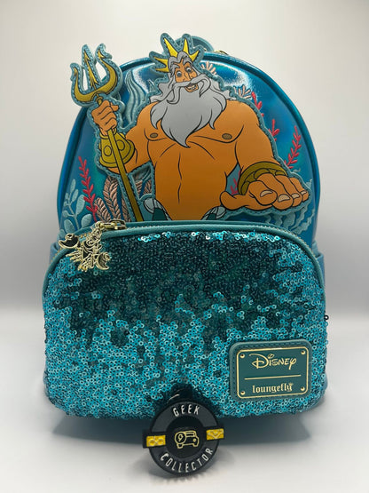 Loungefly Disney Limited Edition King Triton Sequin Backpack Exclusive