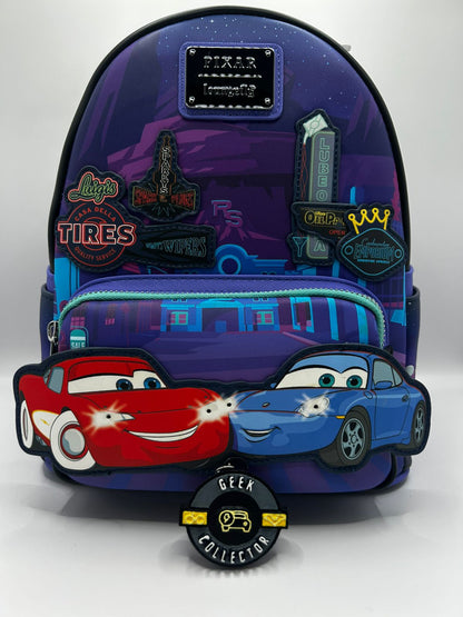 Loungefly Pixar Cars Lightning McQueen & Sally Mini Mochila Light-Up Exclusive