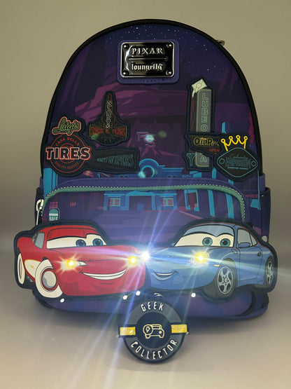 Loungefly Pixar Cars Lightning McQueen & Sally Mini Mochila Light-Up Exclusive