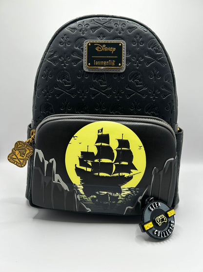 Loungefly The Black Pearl Mini Backpack Disney Pirates of the Caribbean Glows in the Dark