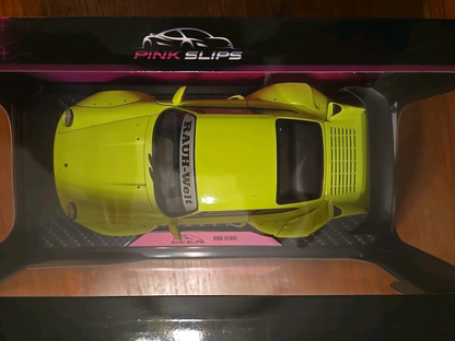 Jada Pink Slips Porsche RWB Genki Amarillo Verde NUEVO 1:18 Next Level